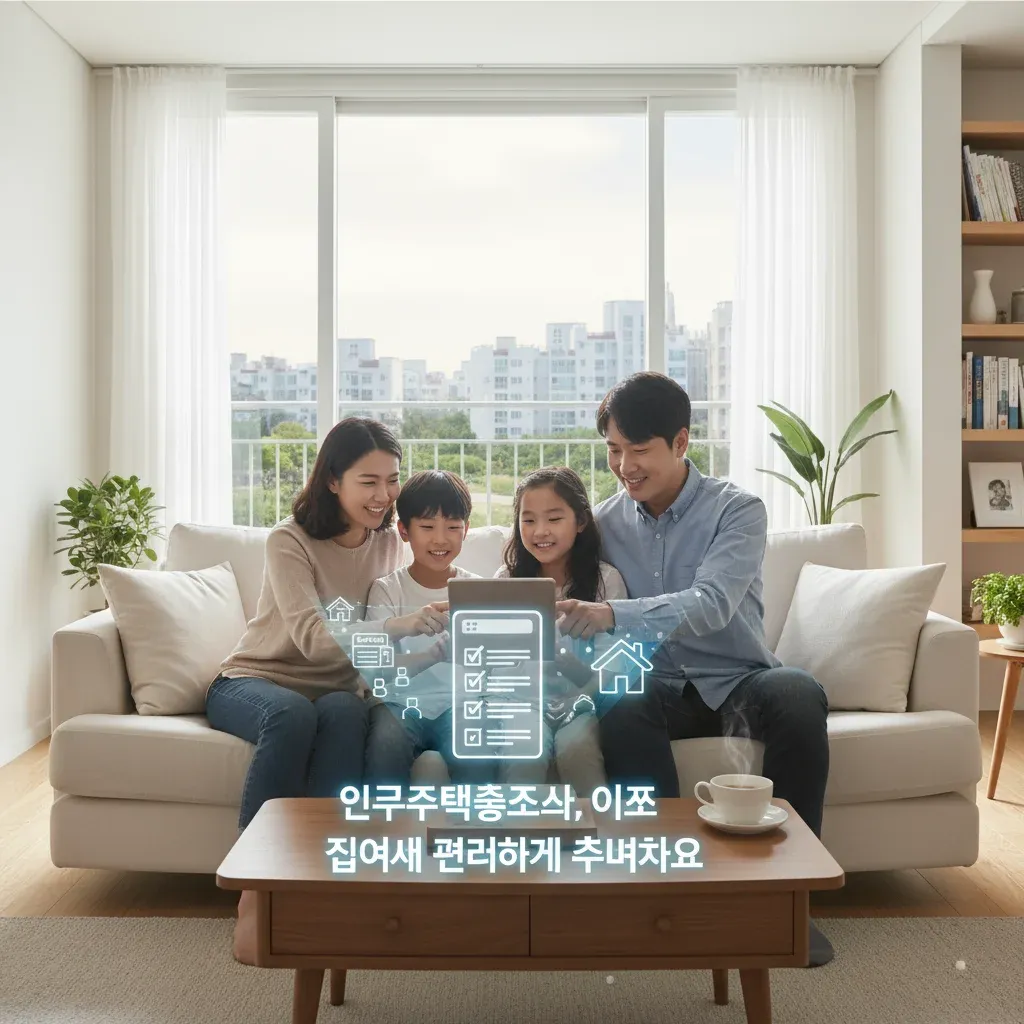 인구주택총조사, 이제 집에서 편리하게 참여하세요 관련 시각 자료