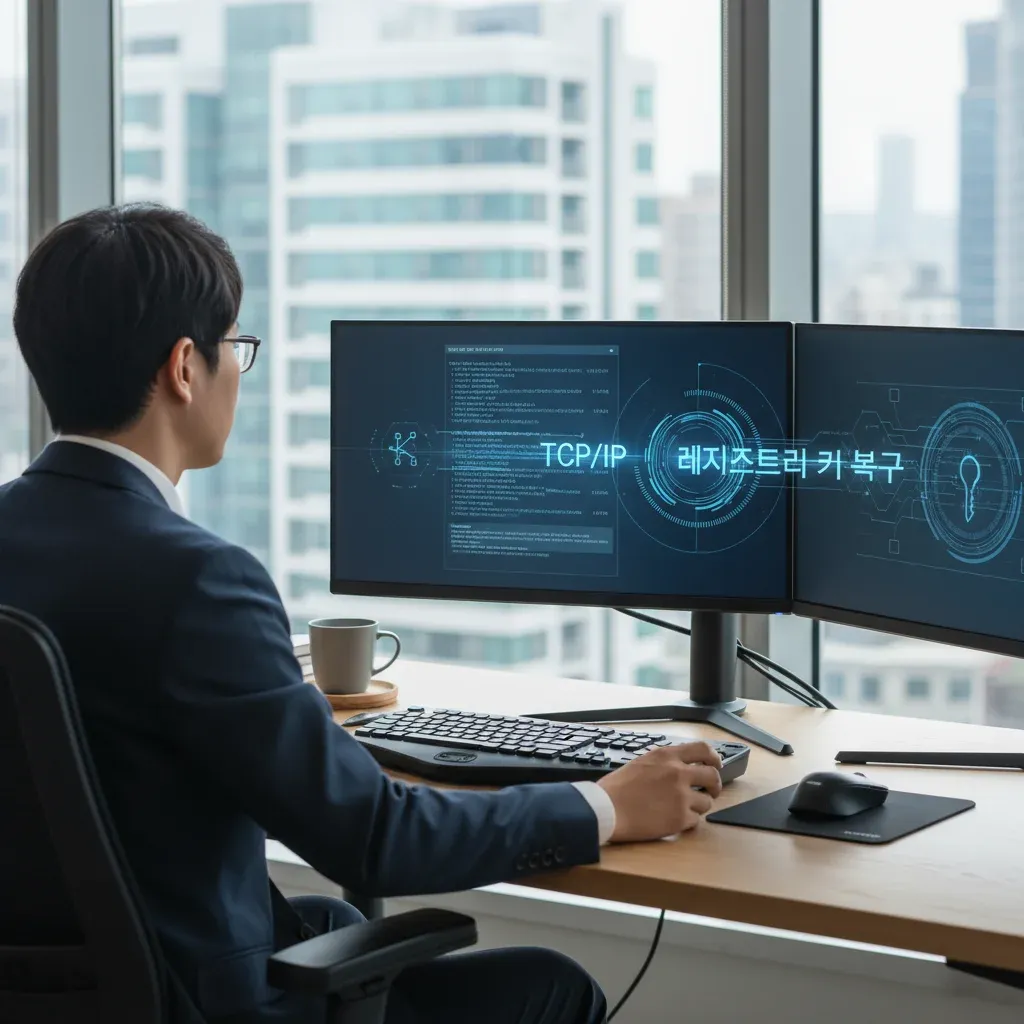 TCP/IP 레지스트리 키 복구 관련 시각 자료