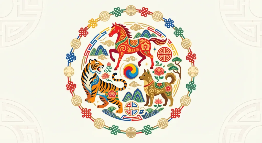 2026년 삼재띠 구분표와 동물 심볼