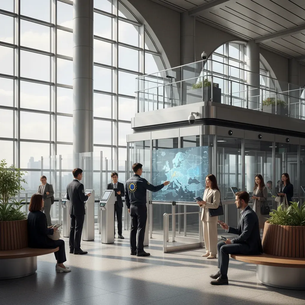 유럽연합 지역의 강화된 보안 규정 관련 시각 자료