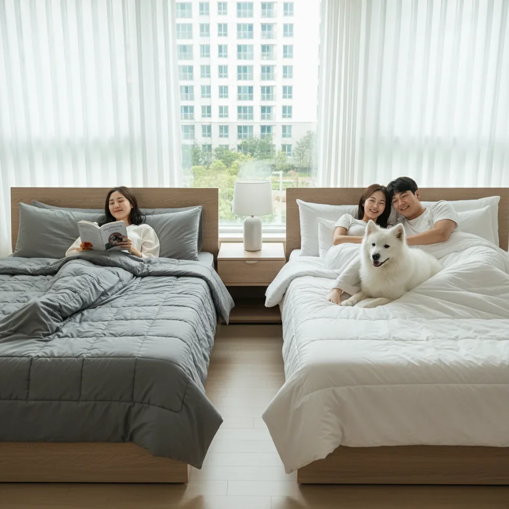 퀸 사이즈 vs 킹 사이즈, 현실적인 선택 관련 시각 자료