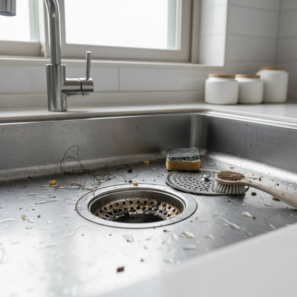 싱크대 배수구, 왜 이렇게 더러워질까? 관련 시각 자료