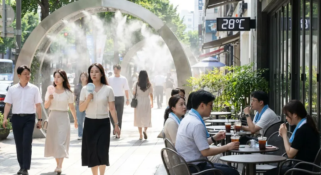 영상 25도 이상: 무더위 속 쿨링 전략 관련 시각 자료