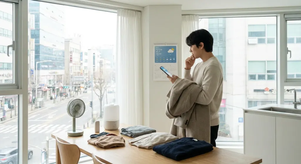 언제 교체해야 할까? 온도와 날씨 기준 관련 시각 자료