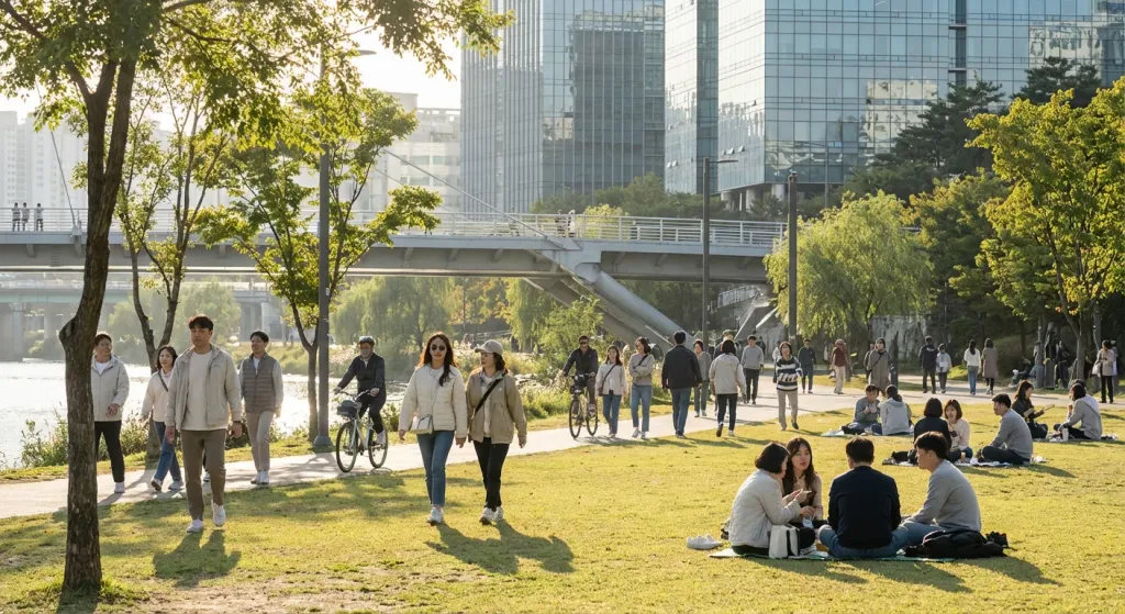 영상 15도~20도: 완벽한 아웃도어 웨더 관련 시각 자료