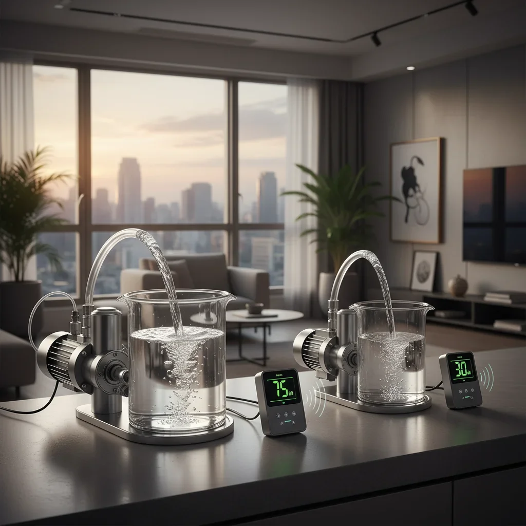 펌핑 속도와 소음 레벨 관련 시각 자료