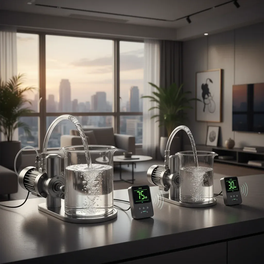 펌핑 속도와 소음 레벨 관련 시각 자료