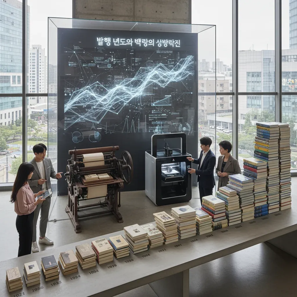 발행 년도와 발행량의 상관관계 관련 시각 자료