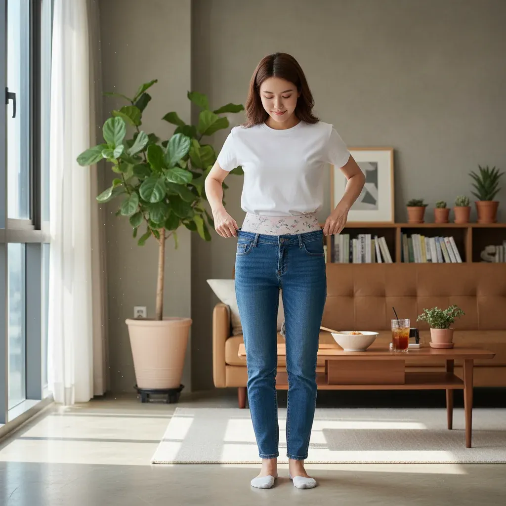 바지 허리가 답답할 때 가장 먼저 떠오르는 해결책 관련 시각 자료