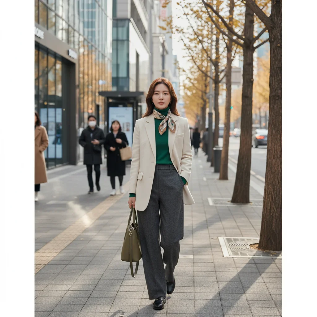 출근용 10도 옷차림 관련 시각 자료