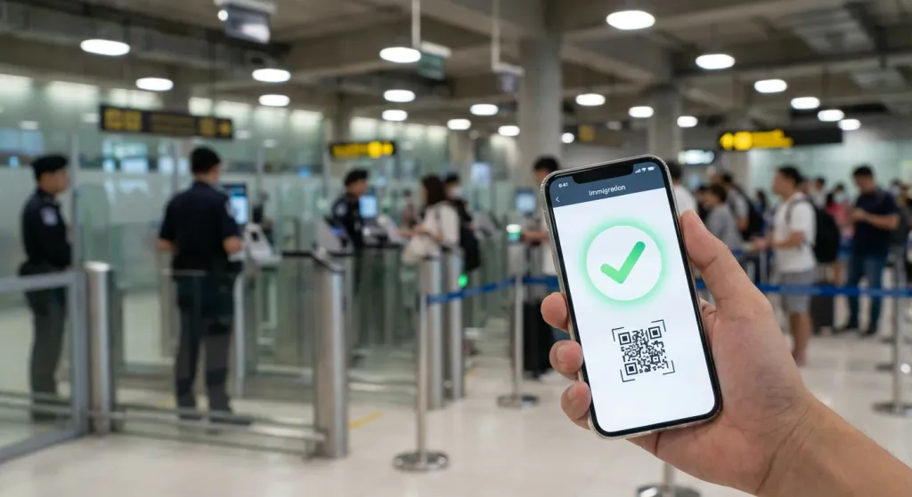 중국 입국신고서 승인 QR코드 화면