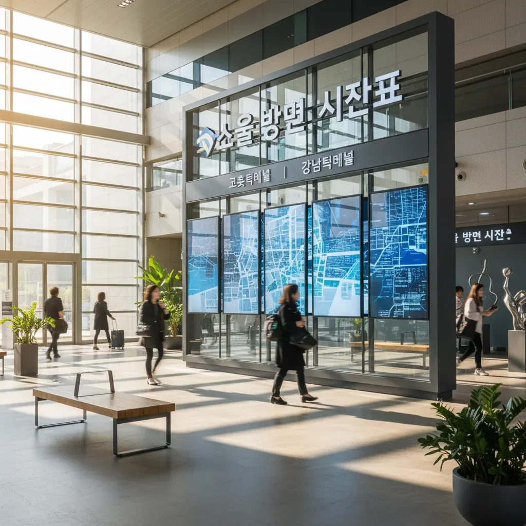 서울 방면 시간표 (고속터미널, 강남터미널) 관련 시각 자료