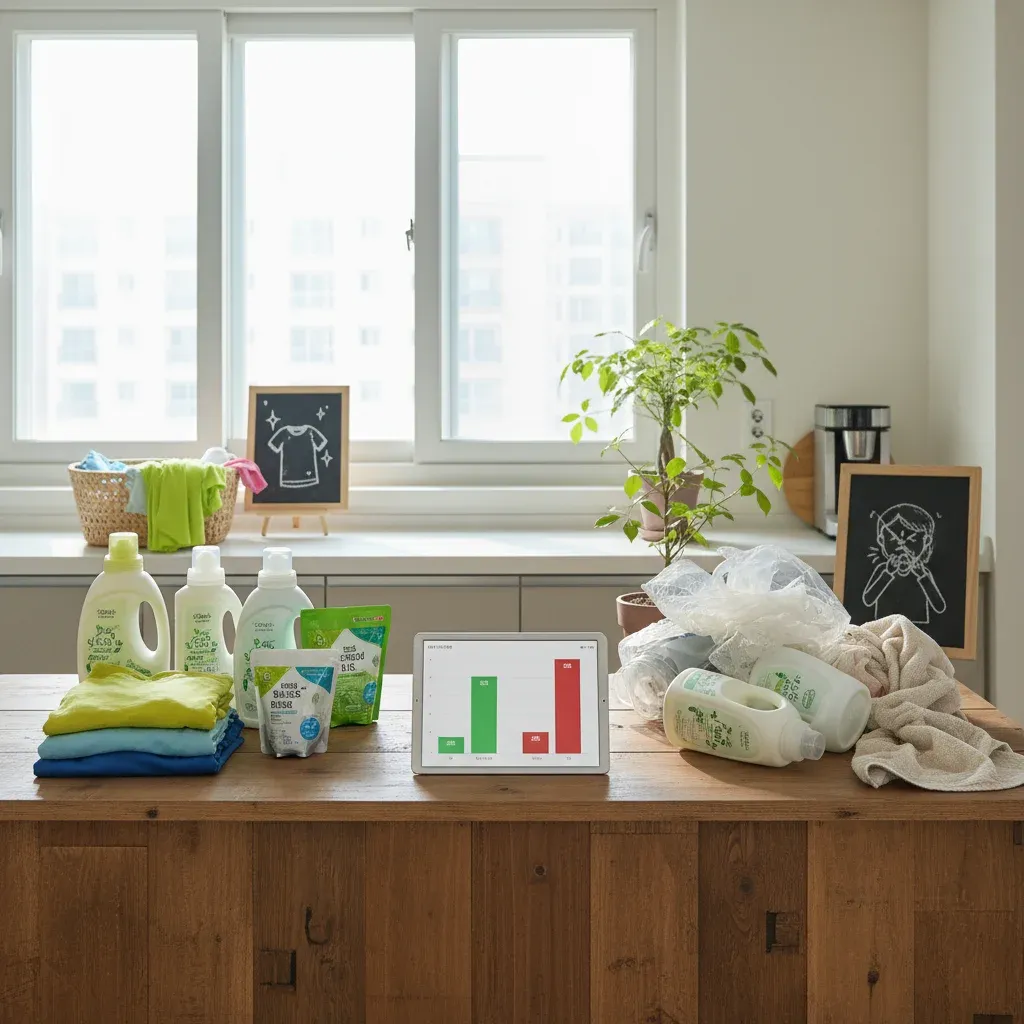 시중 판매 전용 세제의 장단점 관련 시각 자료