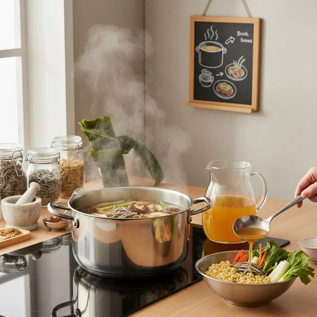 물 대신 육수를 사용하는 이유 관련 시각 자료