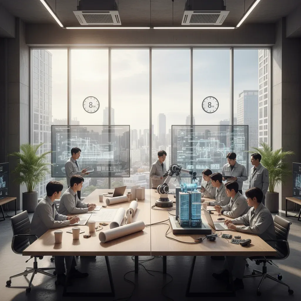 작업 인원수와 소요 시간 관련 시각 자료