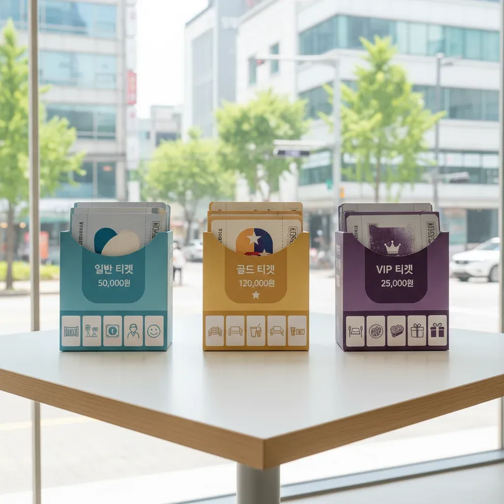 티켓 종류별 가격과 혜택 비교 관련 시각 자료