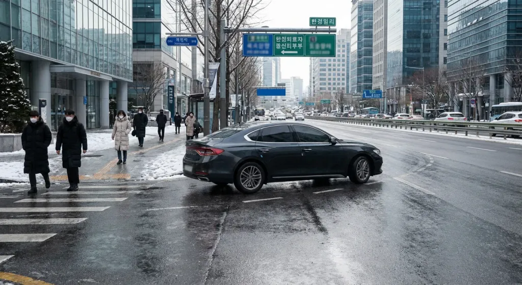 겨울철 눈길 운전의 숨겨진 위험, 블랙아이스 관련 시각 자료