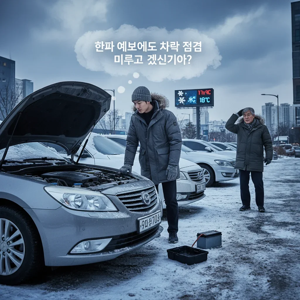 한파 예보에도 차량 점검 미루고 계신가요? 관련 시각 자료