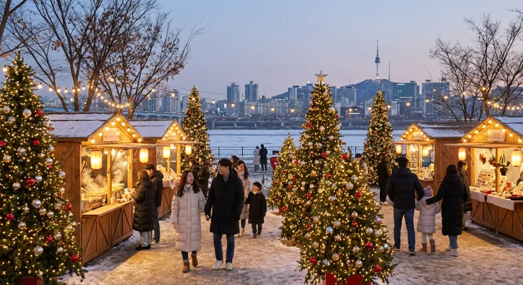 한강공원 크리스마스 마켓 야경