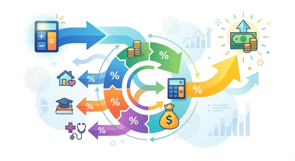 연말정산 환급금 계산 과정을 보여주는 인포그래픽