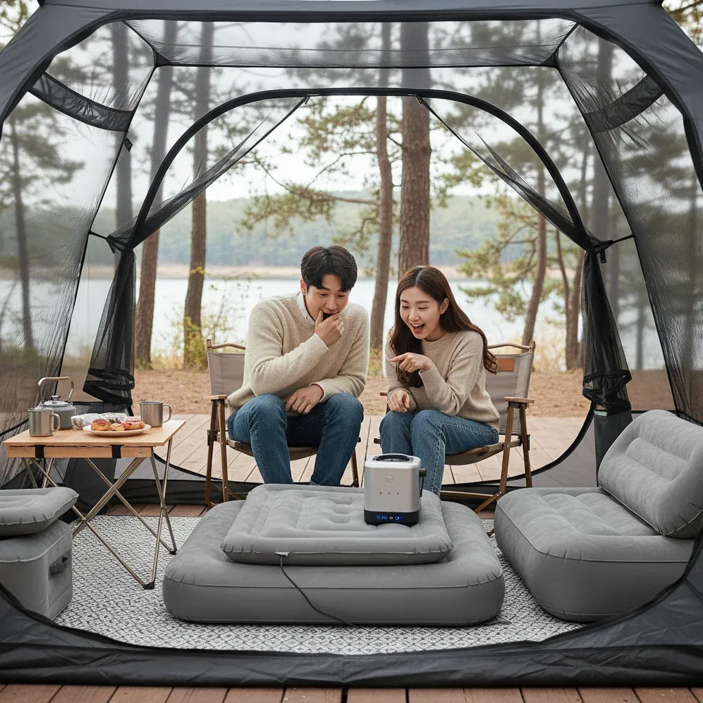 캠핑 자동 에어펌프, 왜 이제야 알았을까? 관련 시각 자료