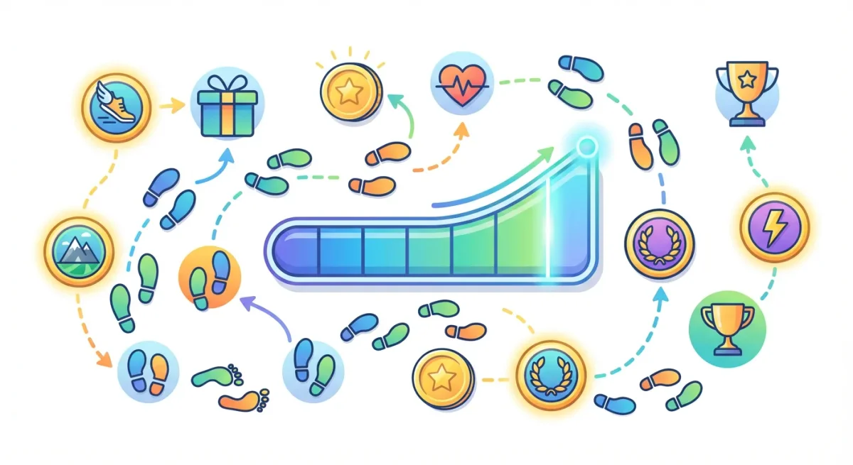 걷기 활동 포인트 적립 시스템 인포그래픽