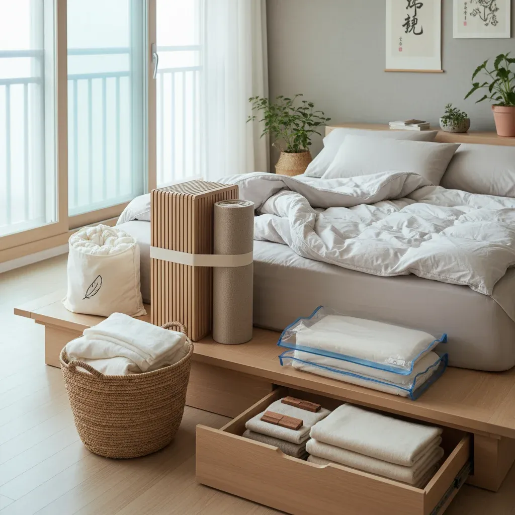 충전재별 맞춤 보관법 관련 시각 자료