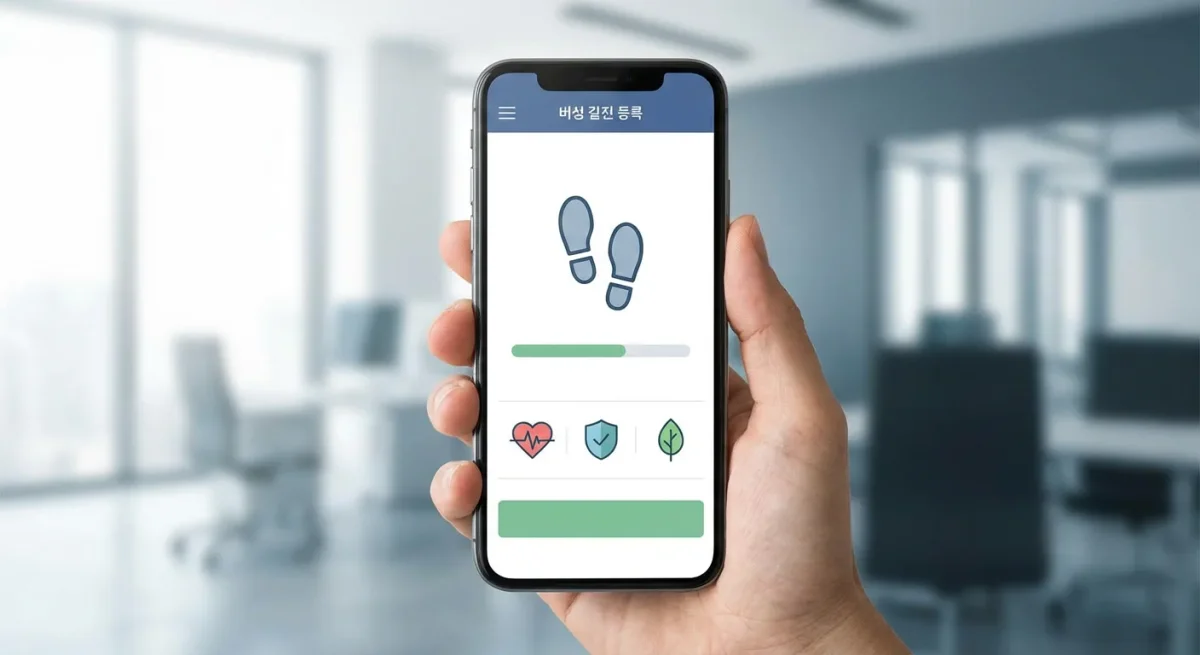 건강보험공단 앱 걷기지원금 신청 화면