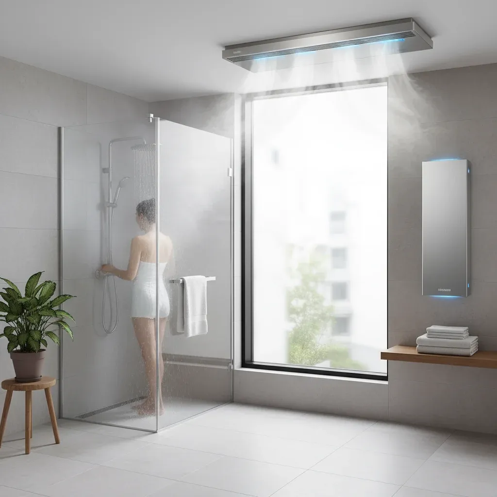 샤워 중부터 시작하는 선제적 환기 관련 시각 자료