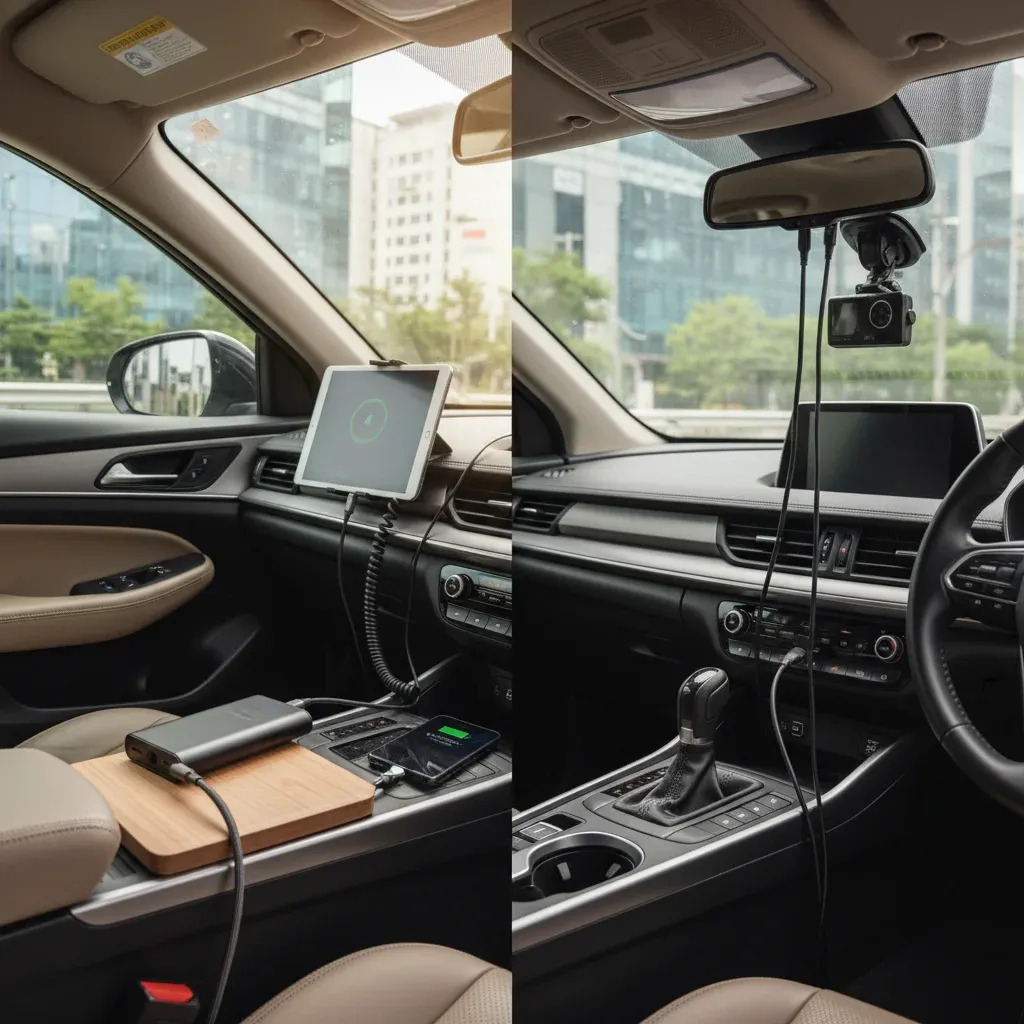 USB 충전식 vs 차량용 시거잭 관련 시각 자료