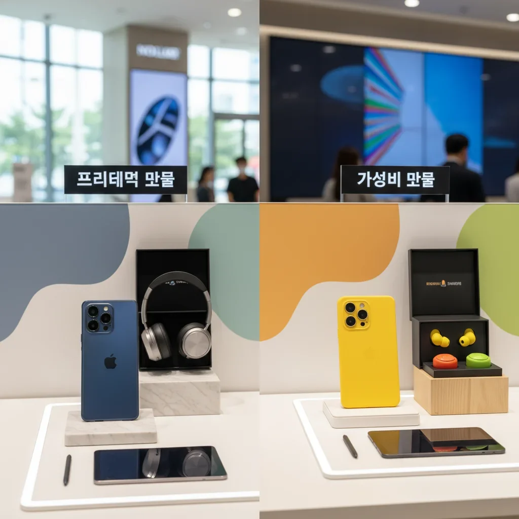 프리미엄 vs 가성비 모델 비교 관련 시각 자료