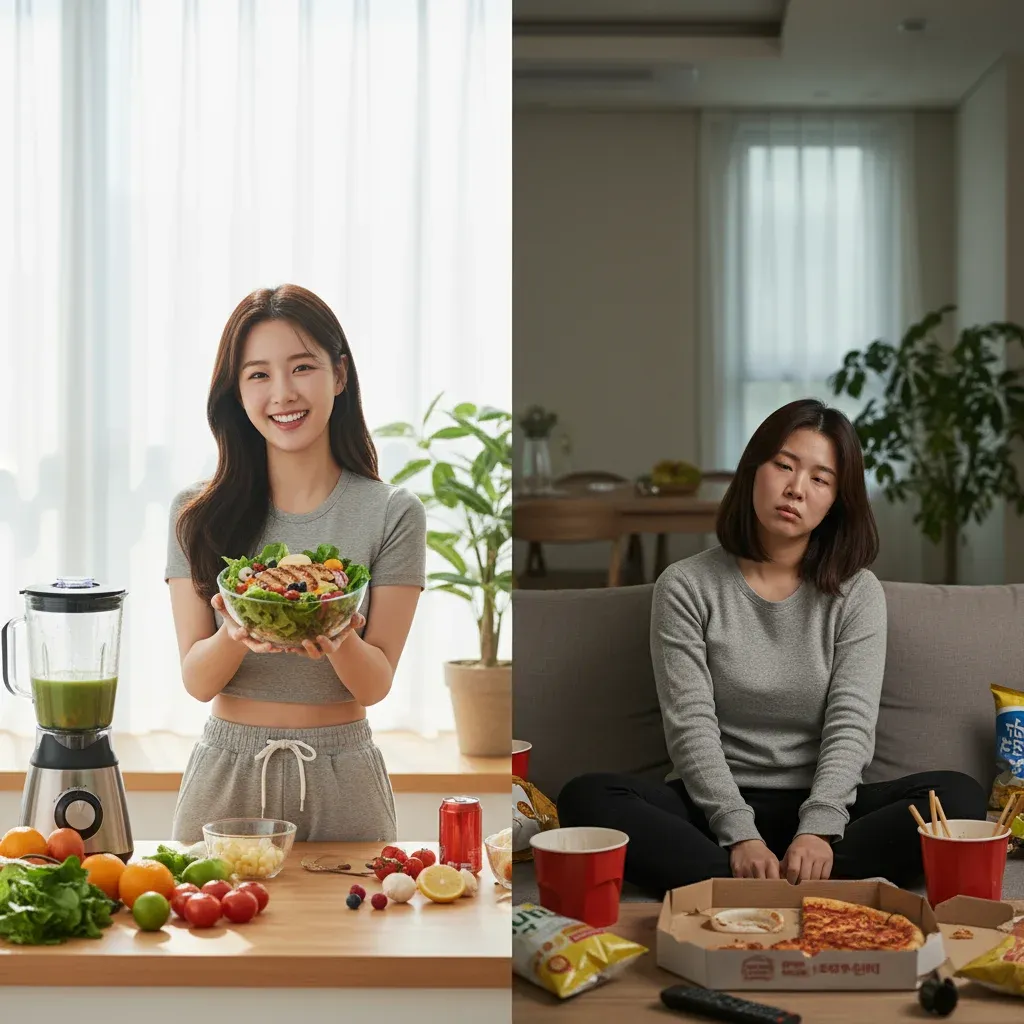 식습관이 미치는 영향 관련 시각 자료