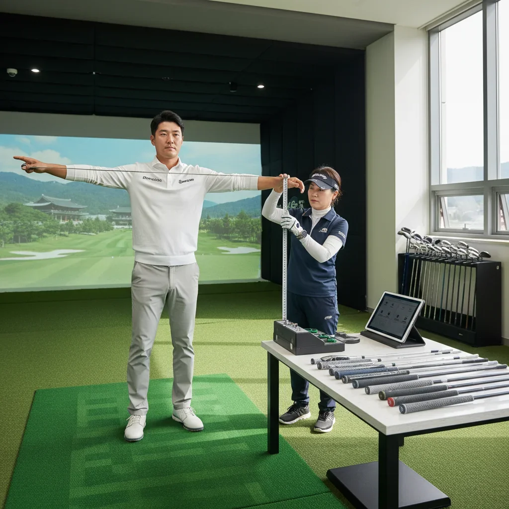 키와 팔 길이에 따른 클럽 길이 조절 관련 시각 자료