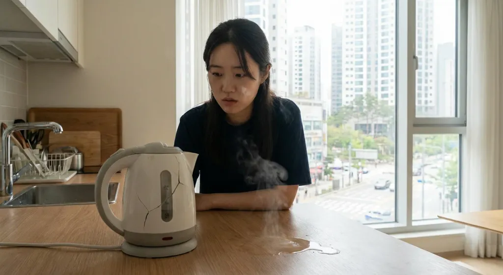 저품질 재료 사용 제품의 위험성 관련 시각 자료