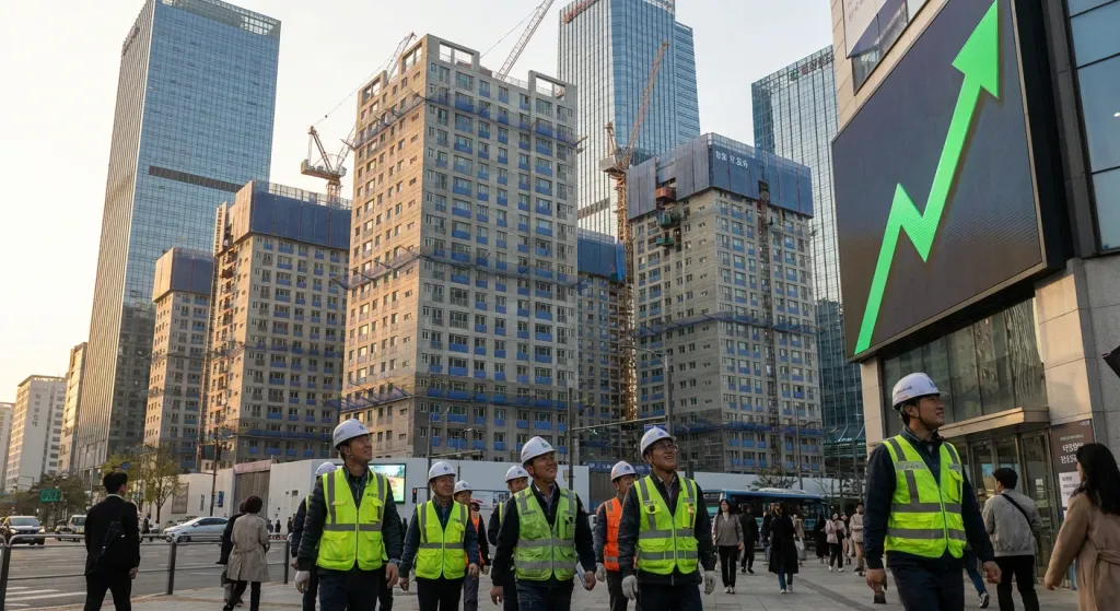 중소형 건설주들의 동반 상승세 관련 시각 자료