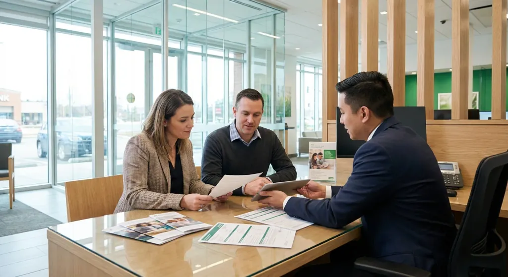 생계비통장 개설을 위한 은행 방문 상담 모습