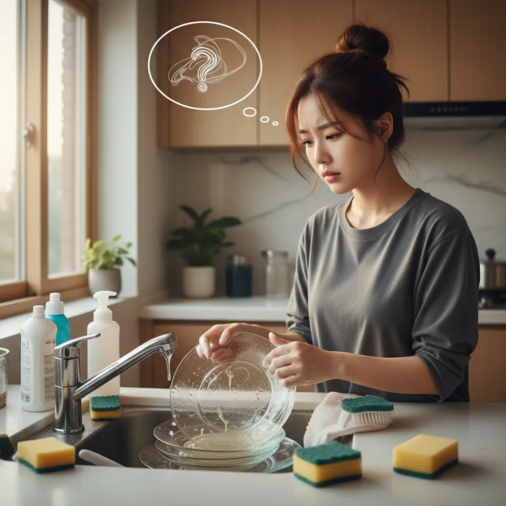 매일 설거지해도 끈적한 기름때, 정말 제거할 수 없을까? 관련 시각 자료