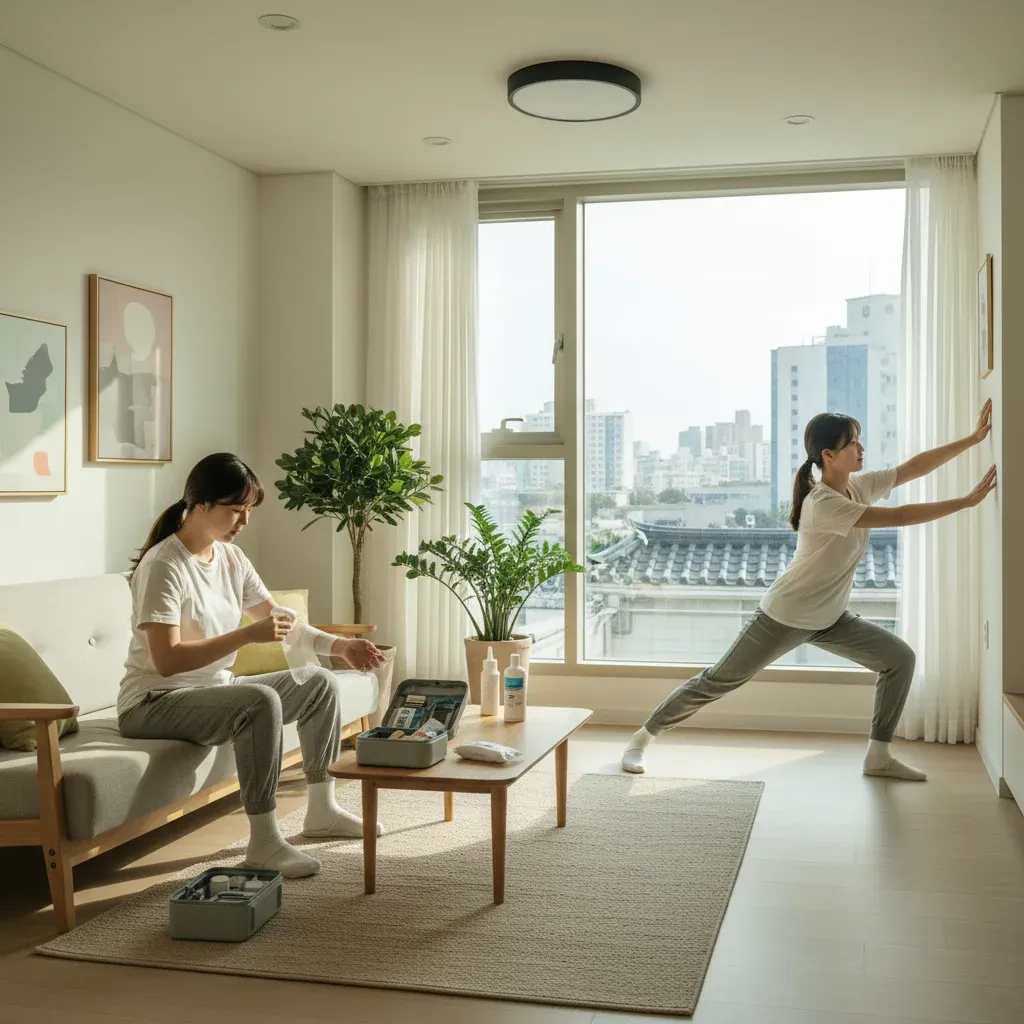 즉시 할 수 있는 응급처치와 스트레칭 관련 시각 자료