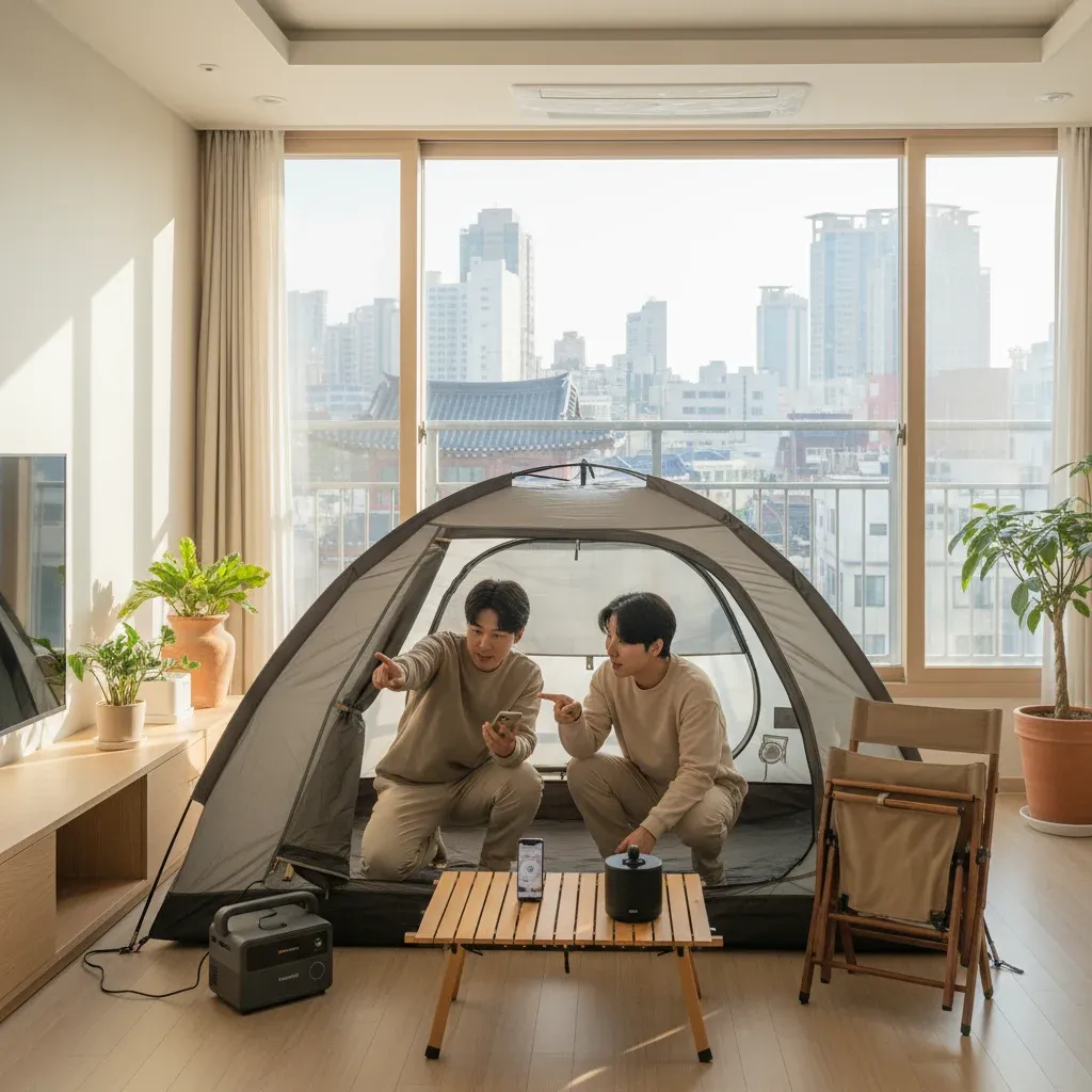 텐트 내 최적 설치 위치 찾기 관련 시각 자료