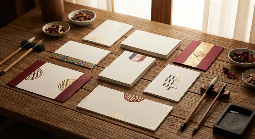 다양한 새해 인사말 카드와 메시지 템플릿들