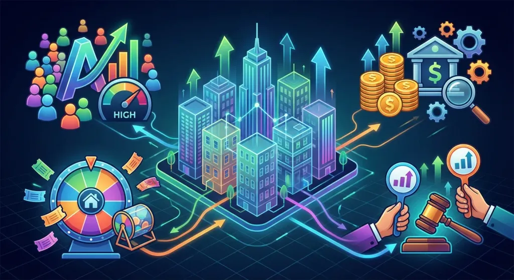 청약 경쟁률과 부동산 투자 열기를 나타내는 인포그래픽