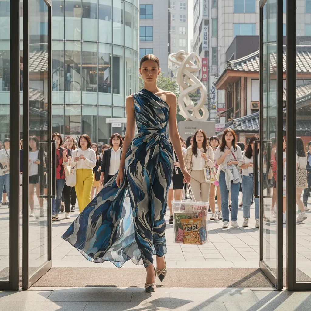 고가 브랜드에서 대중 브랜드로의 파격적 변신 관련 시각 자료