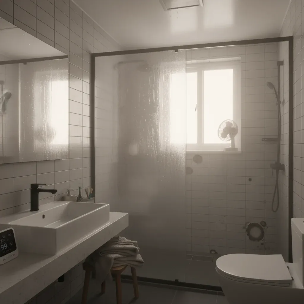 샤워 후 화장실 습기 문제, 왜 이렇게 심각할까? 관련 시각 자료