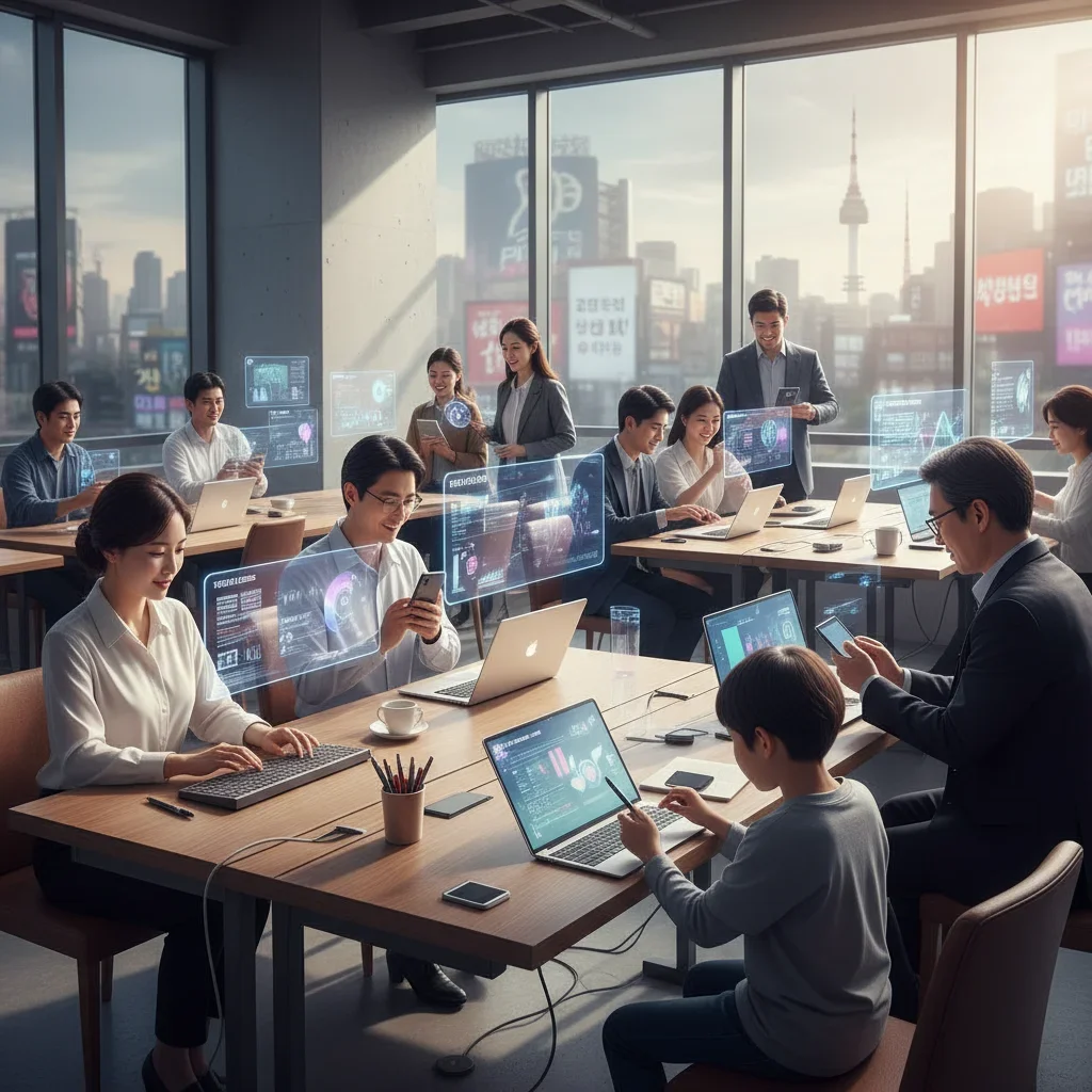 현대 사회의 디지털 환경 관련 시각 자료