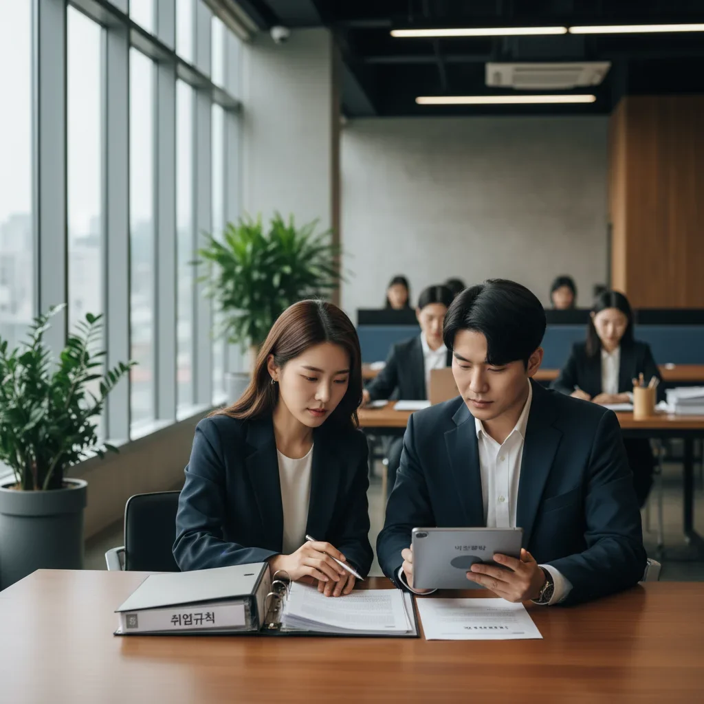 취업규칙과 단체협약 확인 관련 시각 자료