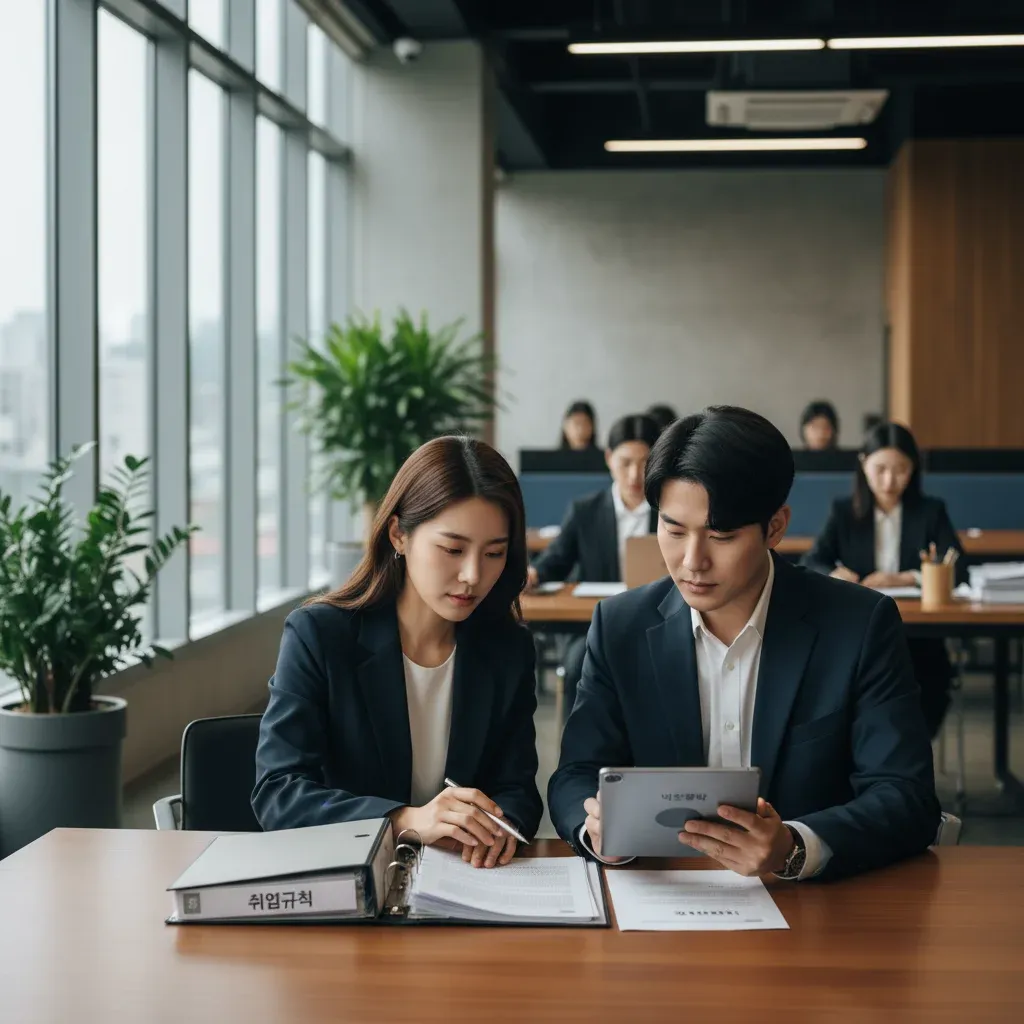 취업규칙과 단체협약 확인 관련 시각 자료