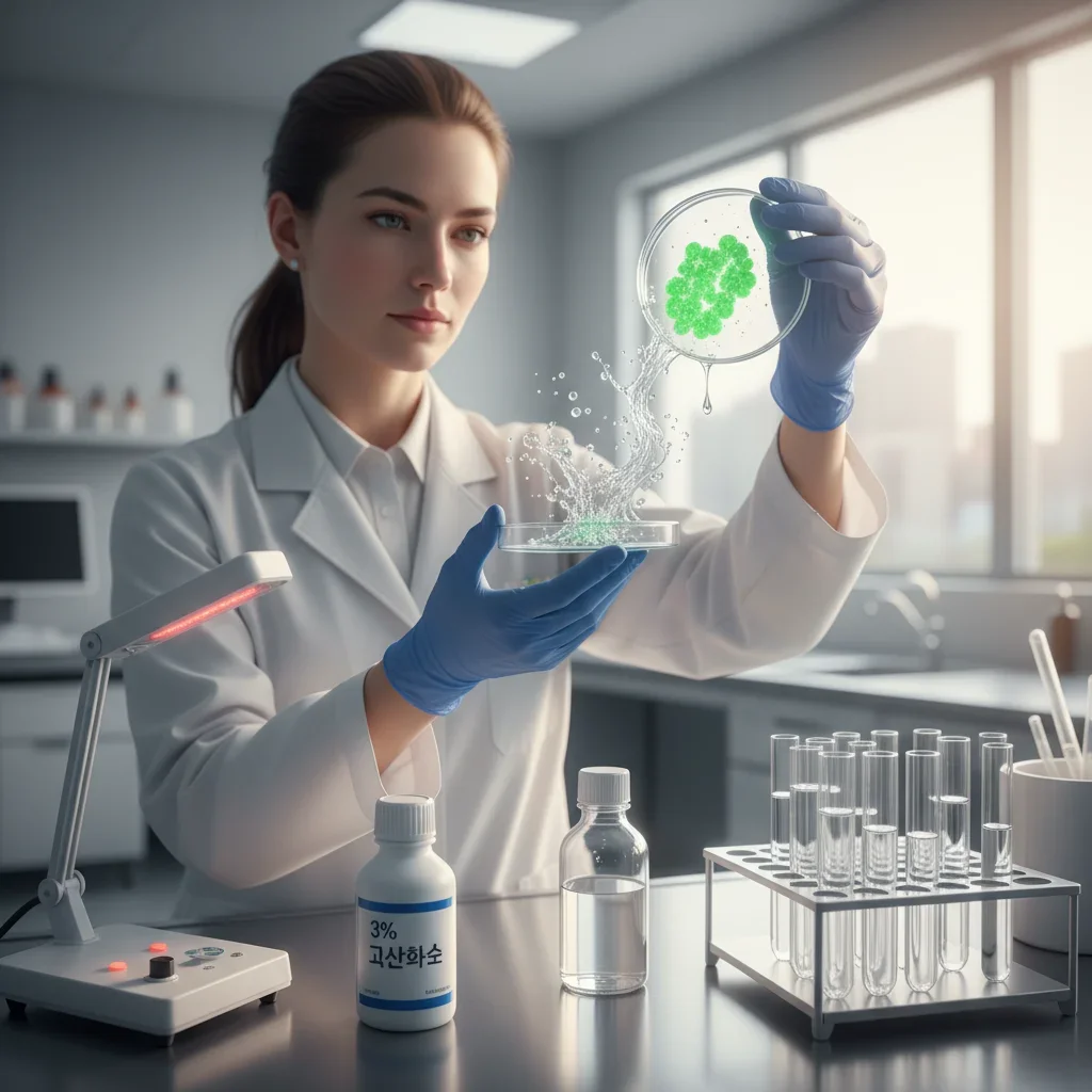 3% 과산화수소의 강력한 살균력 관련 시각 자료