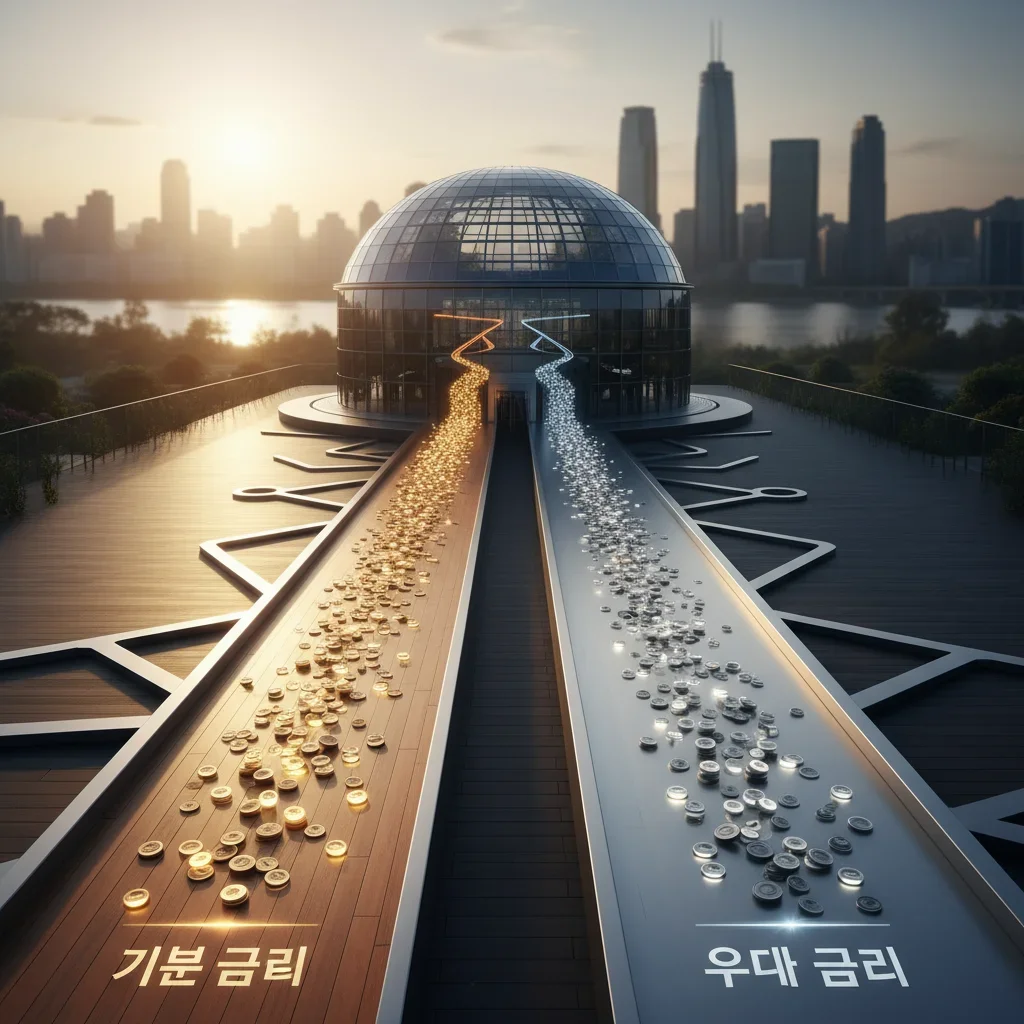 기본 금리와 우대 금리의 이중 구조 관련 시각 자료