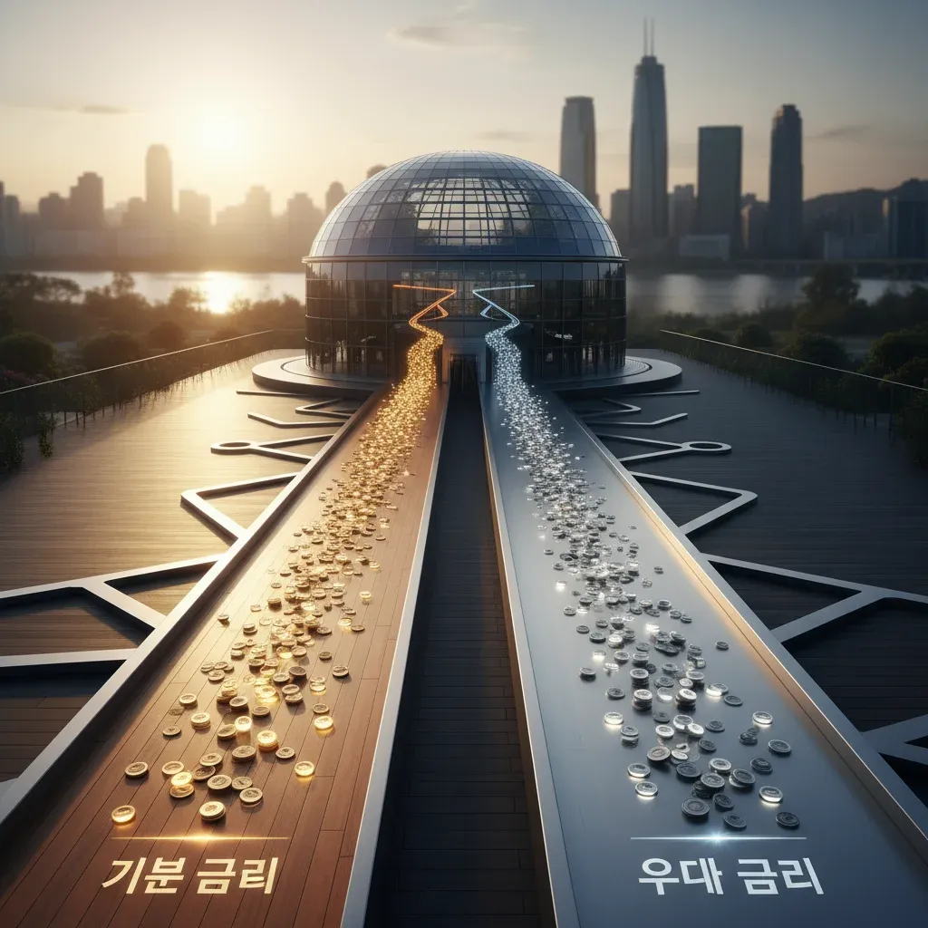 기본 금리와 우대 금리의 이중 구조 관련 시각 자료