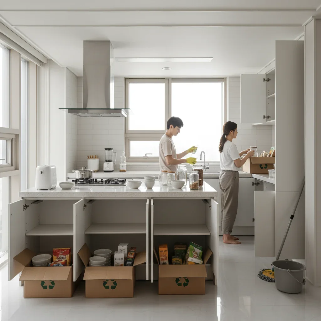 1단계: 완전 비우기와 청소 관련 시각 자료